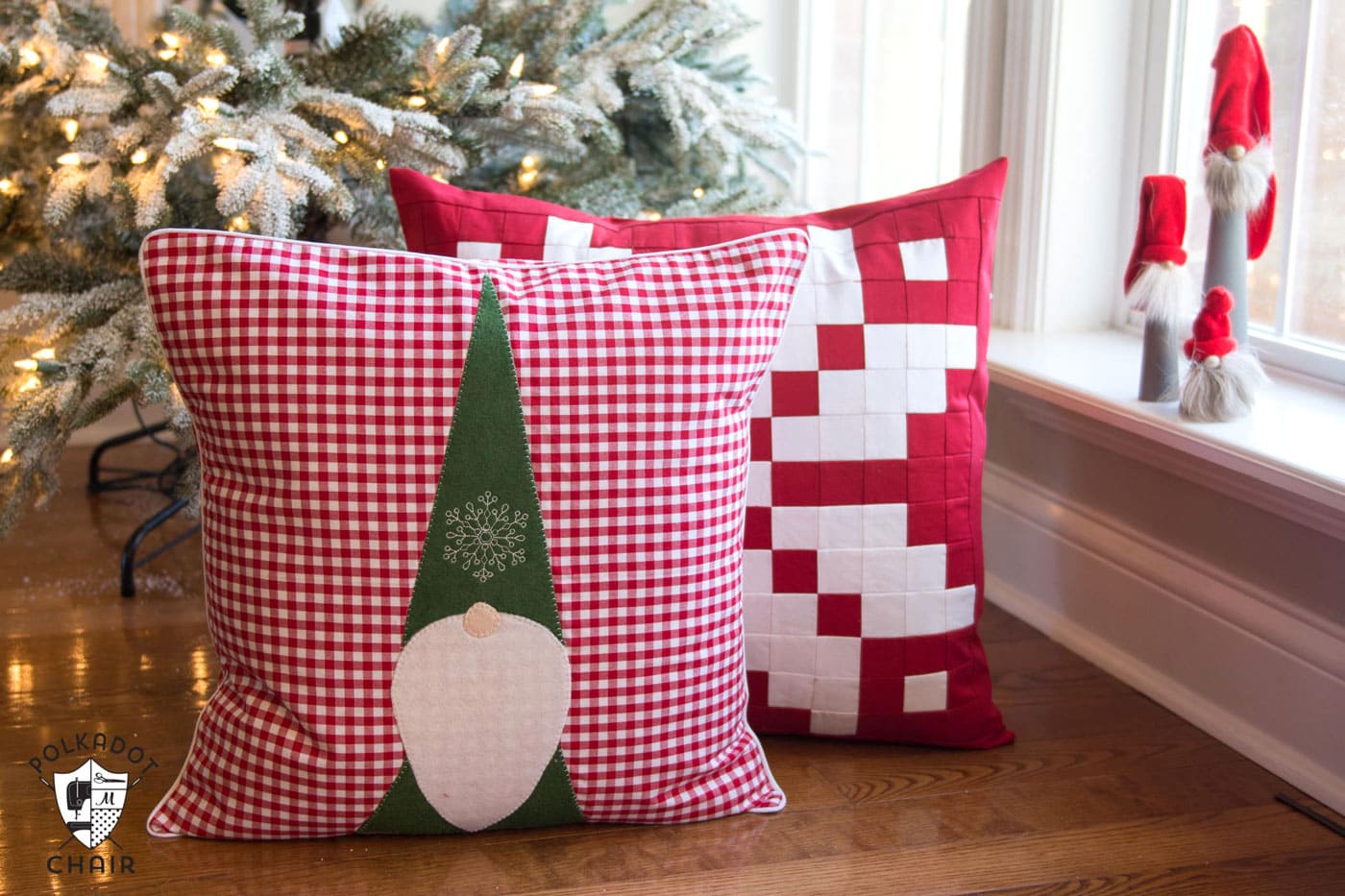 Free Sewing Pattern for a Tomten Christmas Gnome pillow - makes a cute DIY Christmas decoration!!