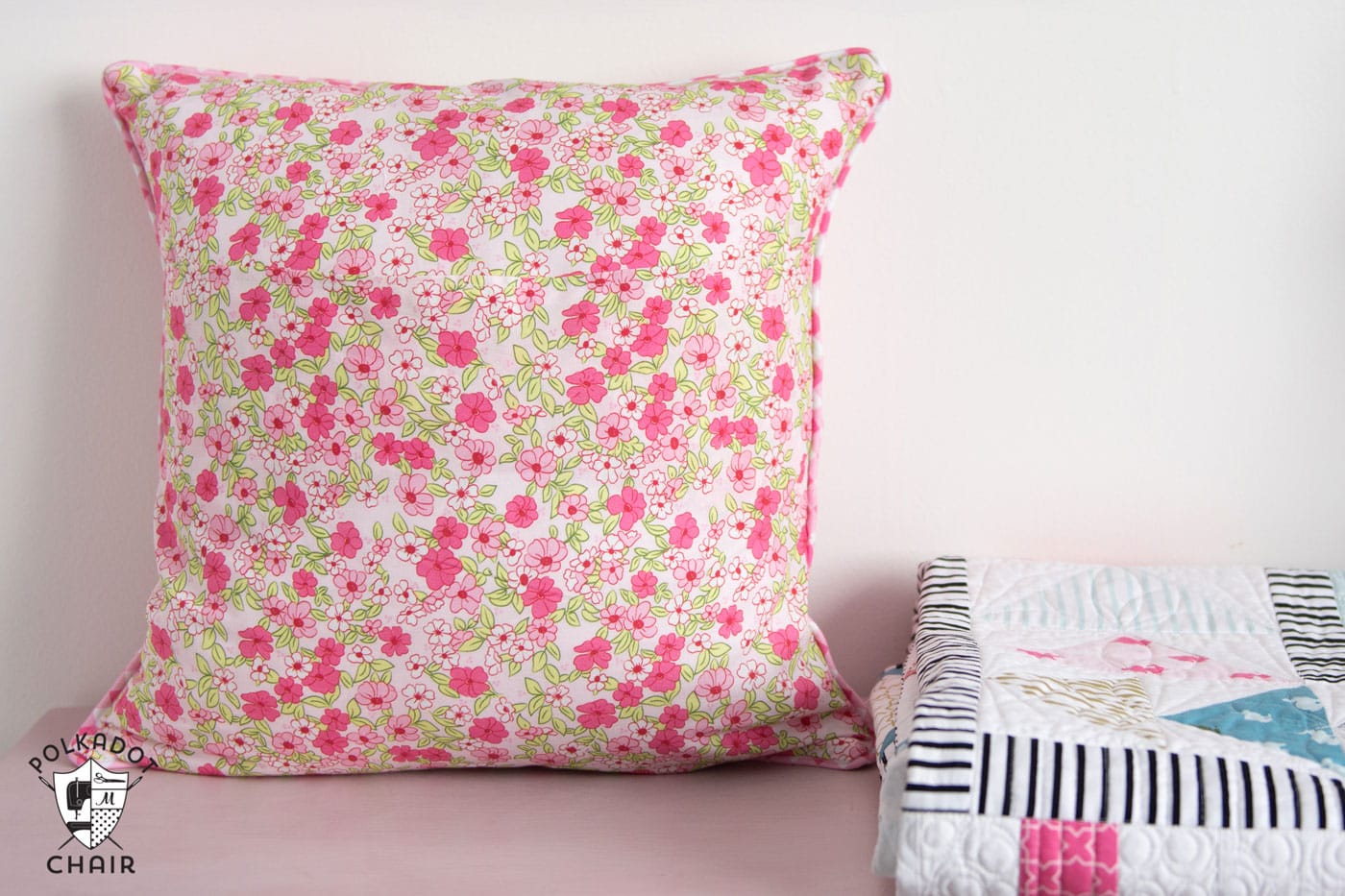 Bow Tie Pillow sewing pattern featuring Wonderland Two fabrics by Melissa Mortenson for Riley Blake Designs