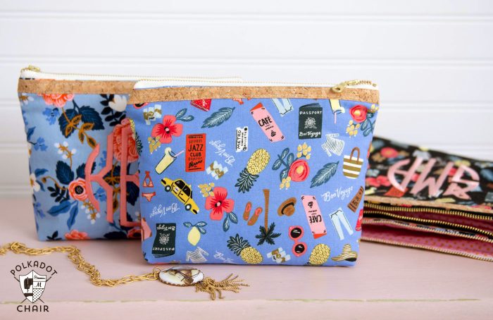 How to sew a cosmetic zippered pouch using only two fat quarters of fabric. Makes a great gift!