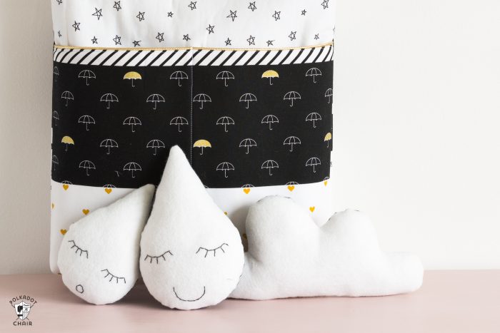 "Sleepy Raindrops" a free softie sewing pattern - makes a cute baby shower gift idea!