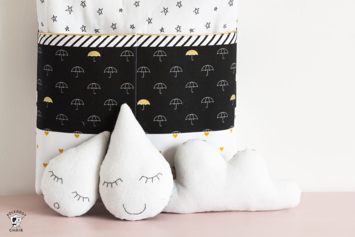 "Sleepy Raindrops" a free softie sewing pattern - makes a cute baby shower gift idea!