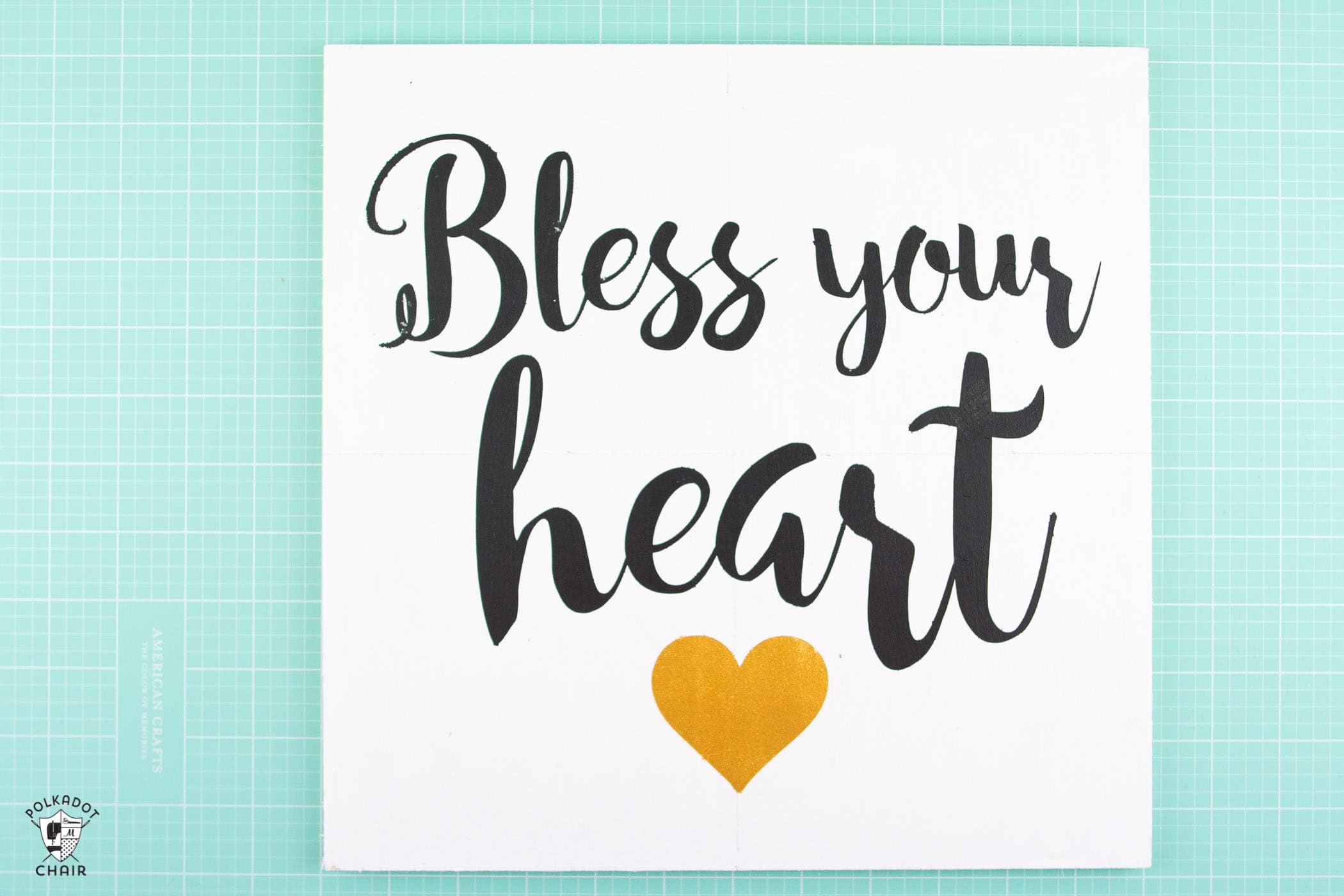 How to make a hand painted wood sign- This "Bless your Heart" sign is such a cute craft idea for Valentine's Day or for everyday!