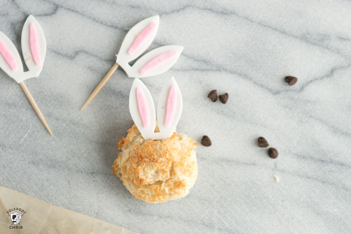 Recipe for Sugar Free Macaroons that look like Easter Bunnies. A cute recipe and Easter dessert idea