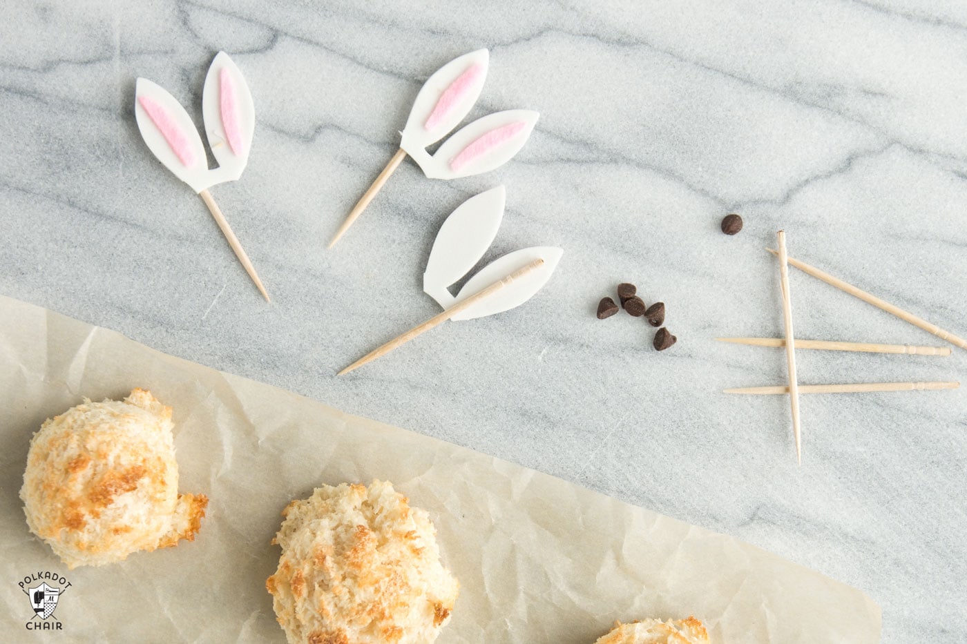 Recipe for Sugar Free Macaroons that look like Easter Bunnies. A cute recipe and Easter dessert idea