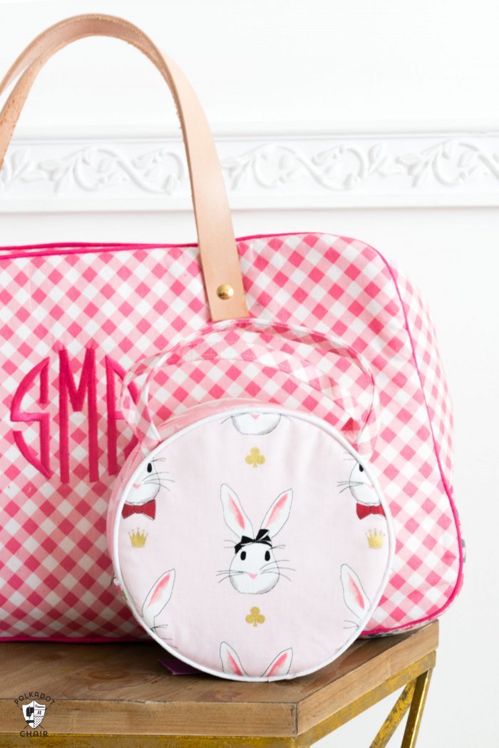 Introducing the Alice Bag Sewing Pattern. A whimsical and versatile purse sewing pattern featuring bunny ears! It can be made in two sizes and features 4 different handle style options including cross body straps! 