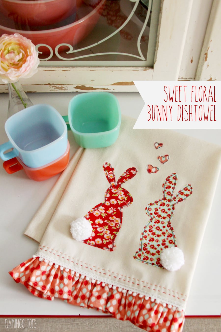 Sweet Floral Bunny Towel Sewing Tutorial @ Flamingo Toes