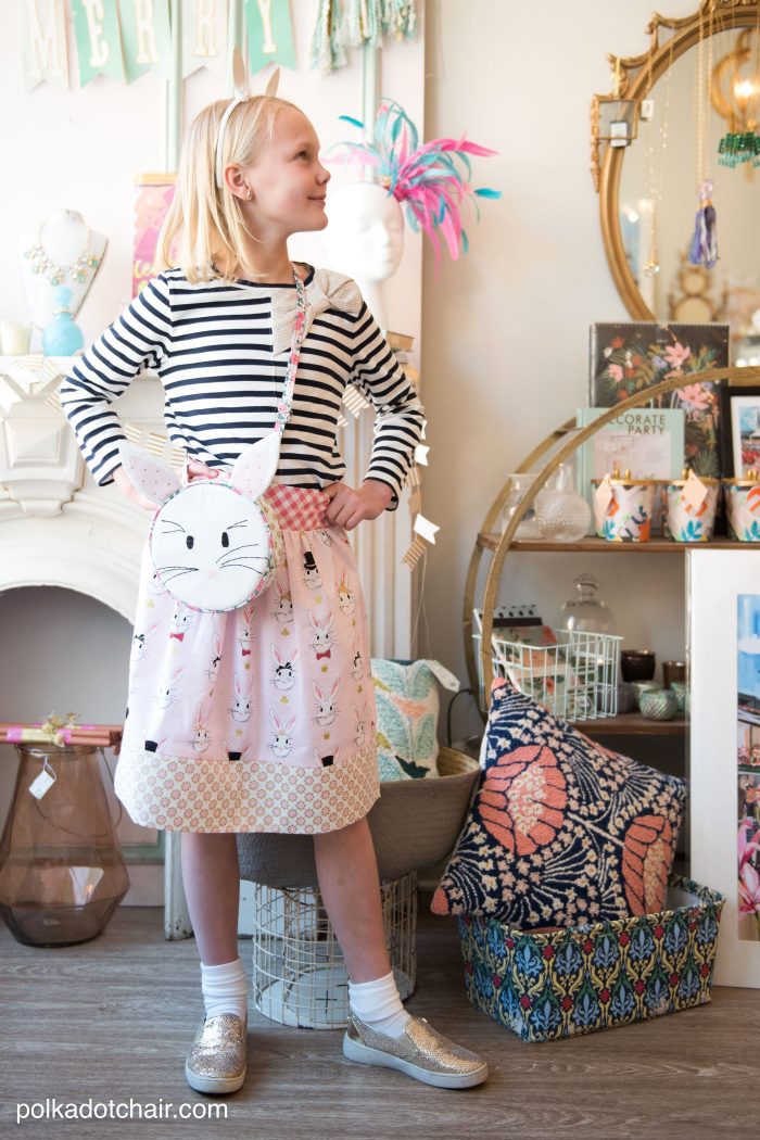 Introducing the Alice Bag Sewing Pattern. A whimsical and versatile purse sewing pattern featuring bunny ears! It can be made in two sizes and features 4 different handle style options including cross body straps!