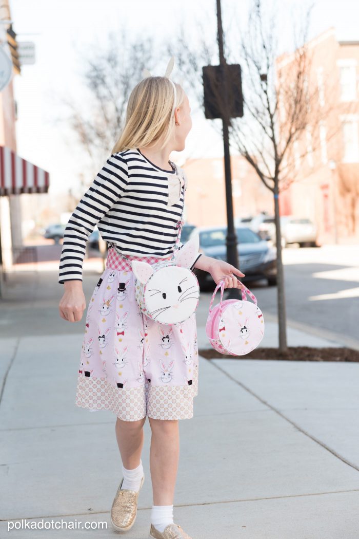 Introducing the Alice Bag Sewing Pattern. A whimsical and versatile purse sewing pattern featuring bunny ears! It can be made in two sizes and features 4 different handle style options including cross body straps!