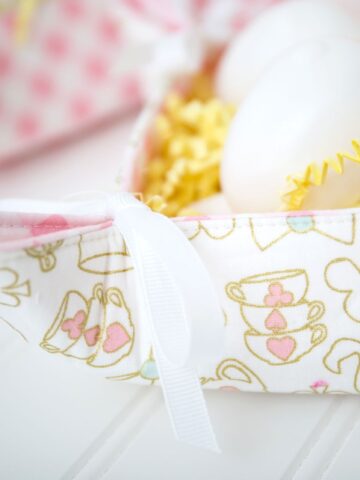 Fabric Basket Sewing tutorial by Simple Simon and Co. featuring Wonderland Two Fabric