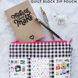 Free tutorial for a polaroid quilt block zip pouch - such a cute way to store your sewing or quilting supplies!
