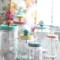 Upcycled mason and food jar craft ideas at Lolly Jane