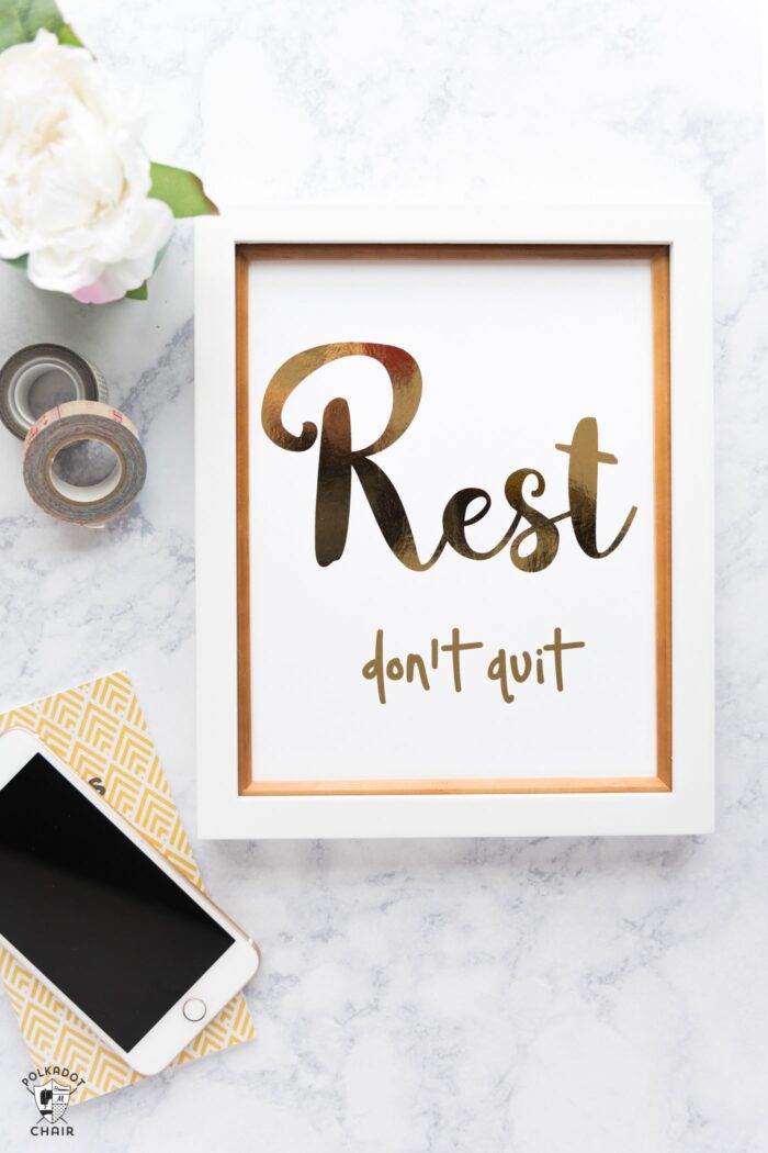 5 of the best blogging tips I've ever heard, along with a free printable "Rest, Don't Quit" on polkadotchair.com