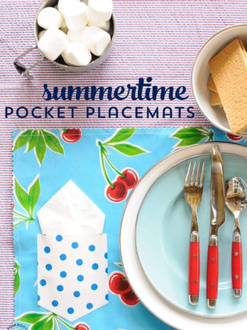 How to make an oilcloth placemat - a free sewing tutorial for a summer placemat with a pocket!