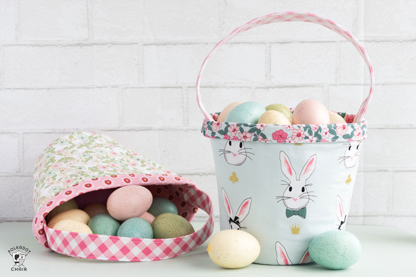 Free Easter Basket sewing tutorial - a cute little fabric basket perfect for Spring!