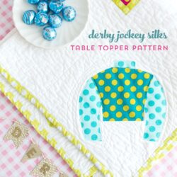 Free pattern for a Derby Jockey Silks Table Topper - cute idea for a Kentucky Derby sewing, craft or decorating project!