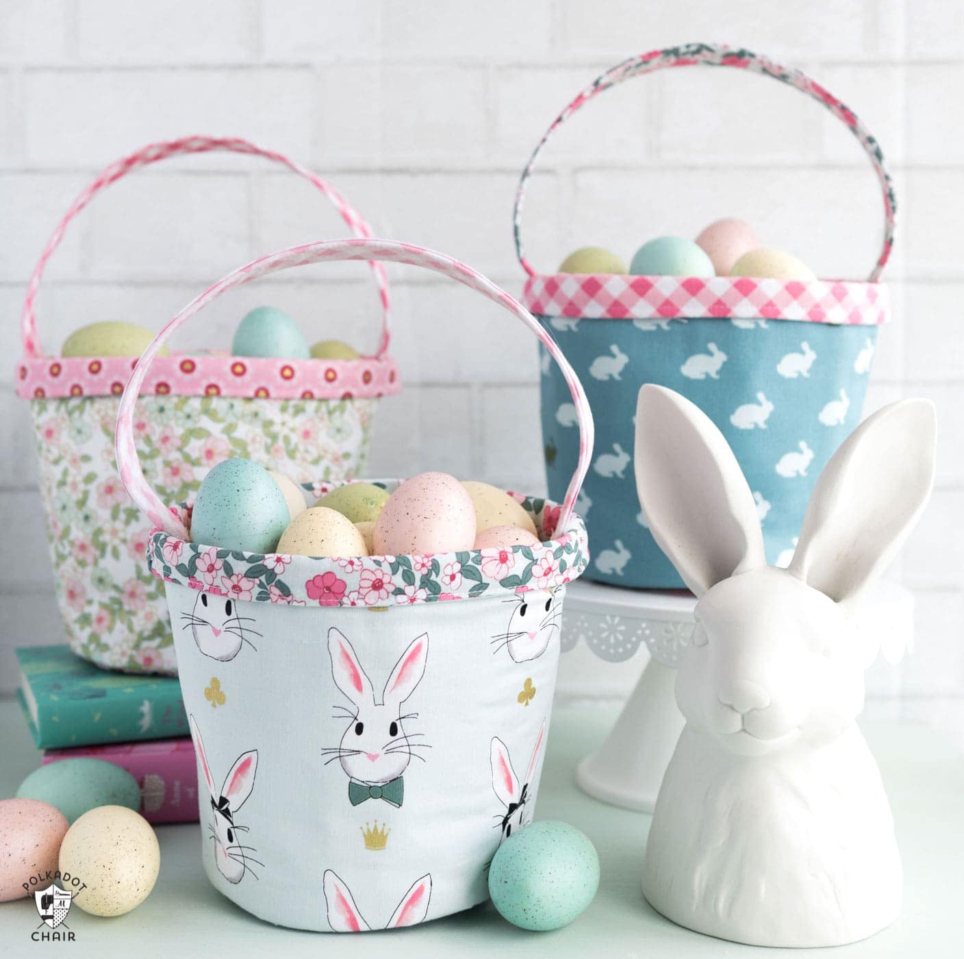 Free Easter Basket sewing tutorial - a cute little fabric basket perfect for Spring!