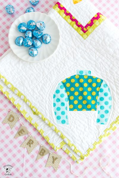 Sewing pattern for a jockey silks table runner