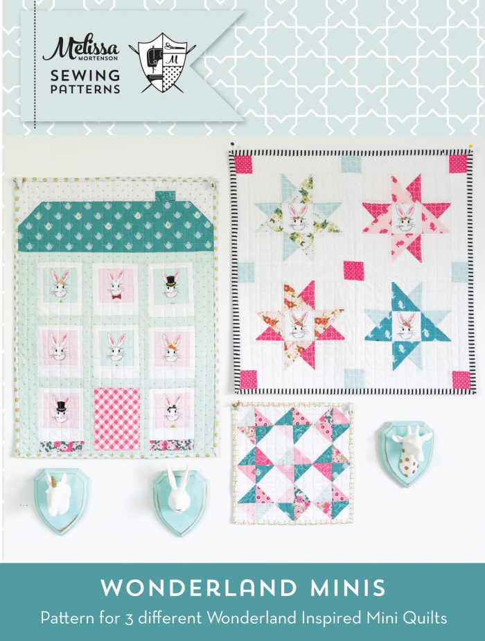 Super cute Wonderland themed Mini Quilt Patterns- these would be so cute as wall hangings in a little girls room or as a baby doll quilt!