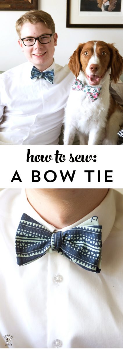 Learn how to sew a bow tie that really ties! A free simple free sewing tutorial on polkadotchair.com