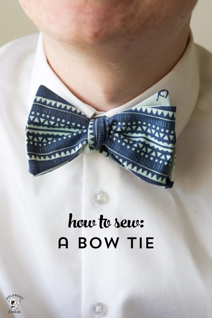 Learn how to sew a bow tie that really ties! A free simple free sewing tutorial on polkadotchair.com