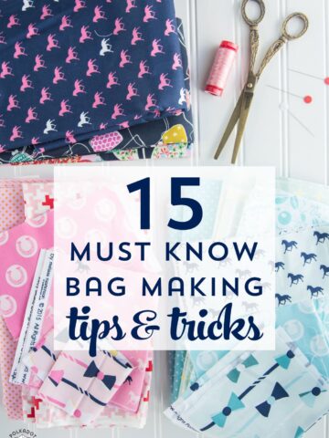 15 must know bag making tips and tricks. Lots of great tips and simple things to do to get great results when you are sewing bags and purses!