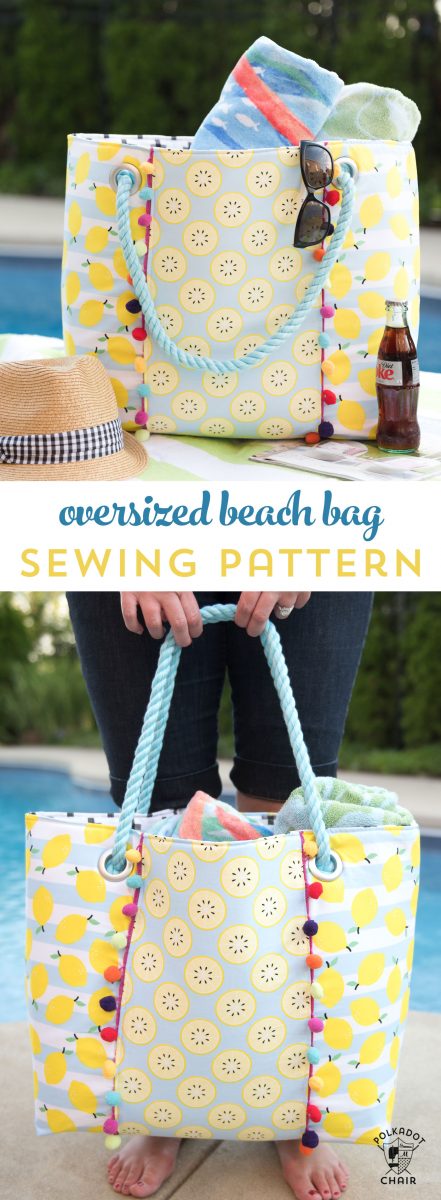 Oversized Beach Bag Sewing Pattern - The Polka Dot Chair