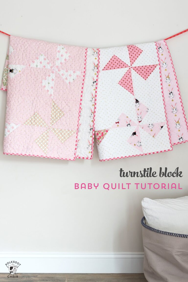 Free Baby Quilt Patterns featuring simple Turnstile Quilt Blocks!