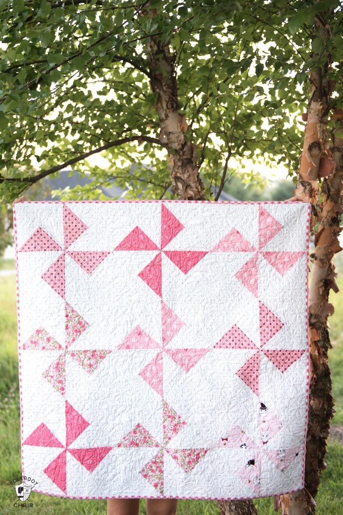 Free Baby Quilt Patterns Featuring Simple Turnstile Quilt Blocks The Polka Dot Chair free-baby-quilt-patterns-featuring-simple-turnstile-quilt-blocks-the-polka-dot-chair