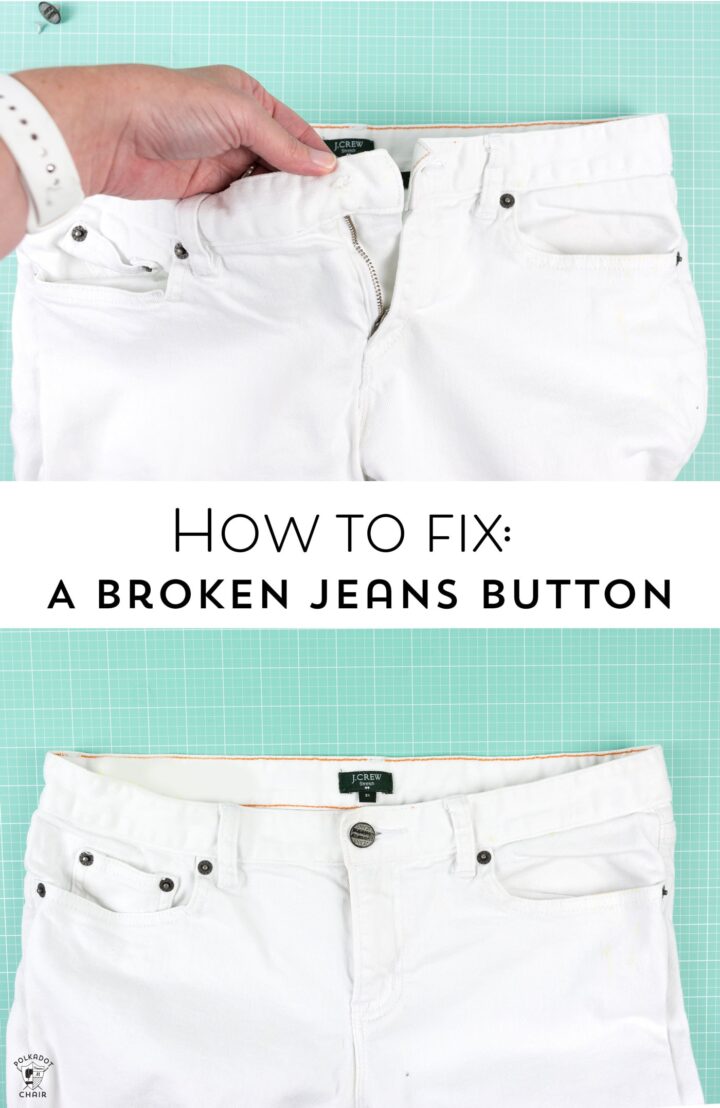 How to Fix a Broken Jeans Button - The Polka Dot Chair