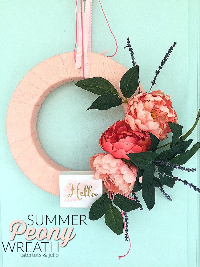 Summer Peony Wreath DIY by tatertots and jello