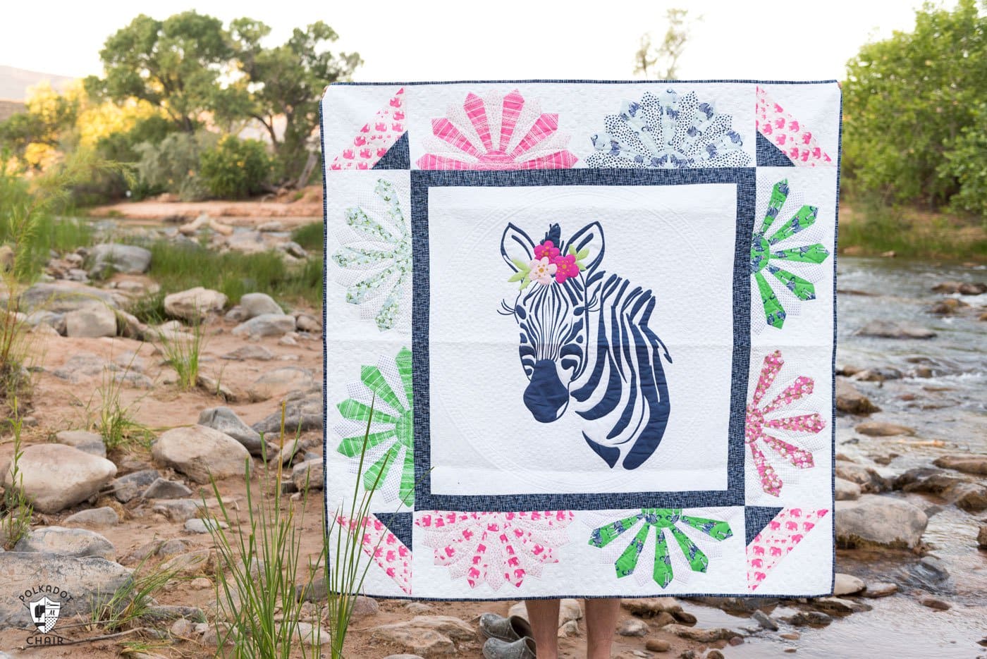 New Applique and Pieced Quilt Pattern ZINNIA ZEBRA 2 Projects