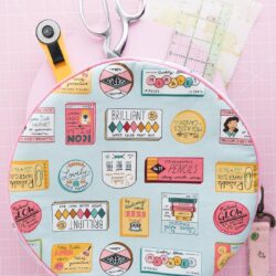 Round Bag made from Alice Bag Sewing Pattern with Five and Dime Fabric by Riley Blake Designs