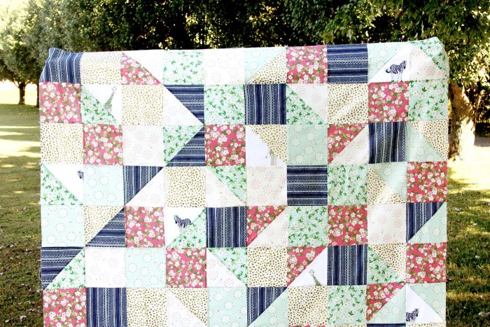 Cute free Lap Quilt Tutorial, the Hidden Safari Party quilt - 