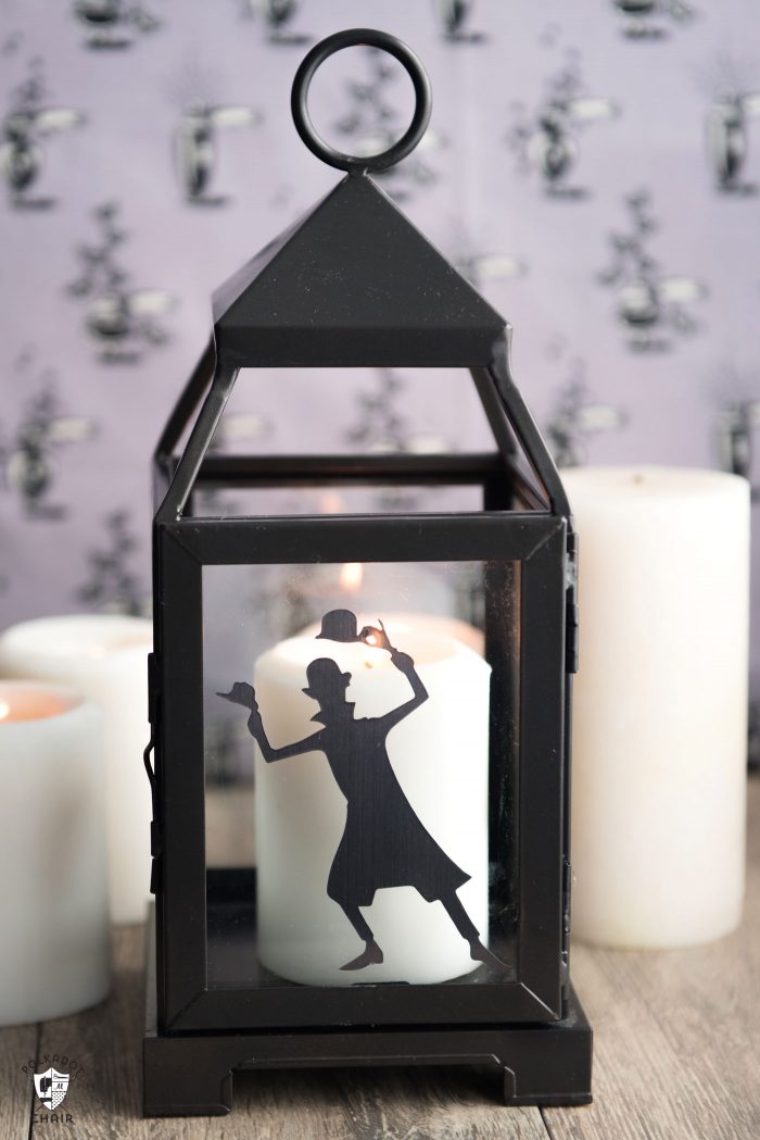 DIY Halloween Decorating Ideas inspired by the Haunted Mansion - how to make cute Haunted Mansion Lanterns. Includes free cut files for your Cricut. 