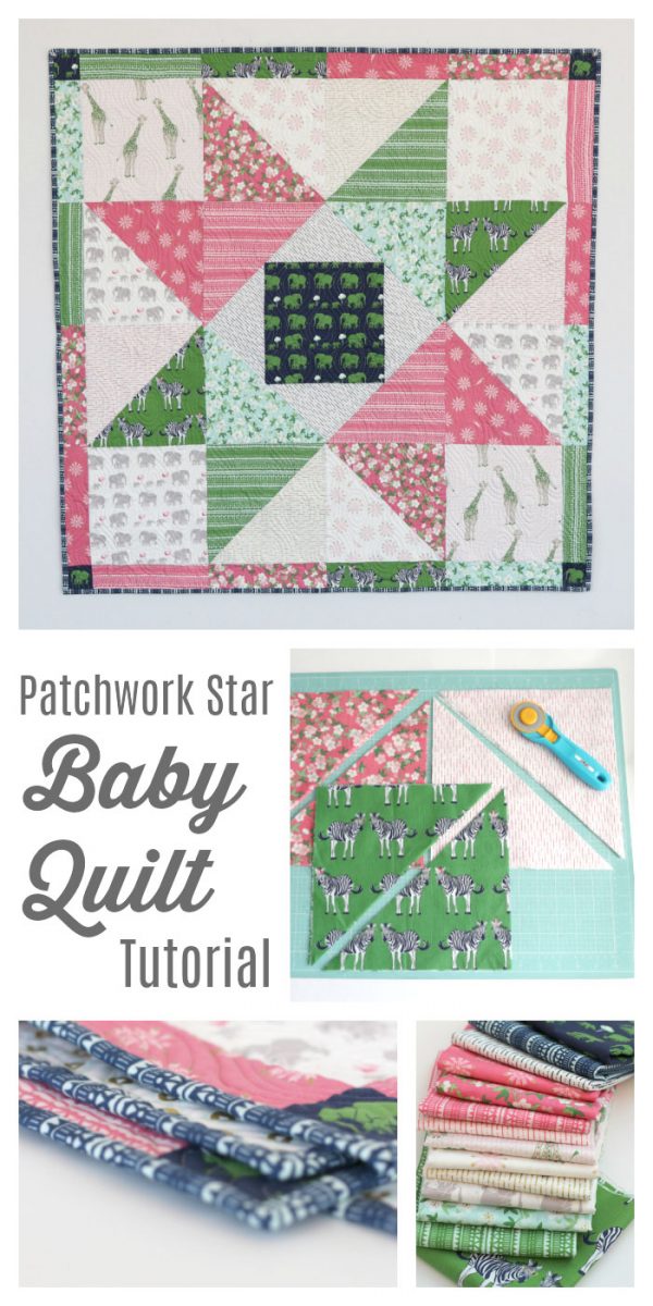 Patchwork Star Baby Quilt Tutorial by Amy Smart of Diary of a Quilter - uses Safari Party Fabrics by Riley Blake Designs, SO CUTE!!