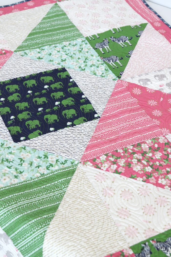 Patchwork Star Baby Quilt Tutorial by Amy Smart of Diary of a Quilter - uses Safari Party Fabrics by Riley Blake Designs, SO CUTE!!