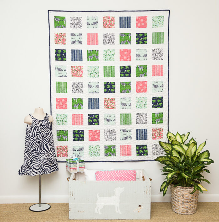 Easy Charm Pack Quilt Pattern with Safari Party Fabrics from Riley Blake Designs