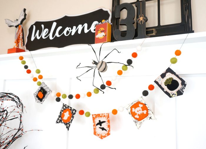 DIY Fabric Halloween Banner tutorial - with free applique pattern! #halloween #halloweensewing #halloweenbanner #sewing #sewingproject #halloweensewing #halloweencrafts #halloweenpatterns #embroidery #applique #freepatterns