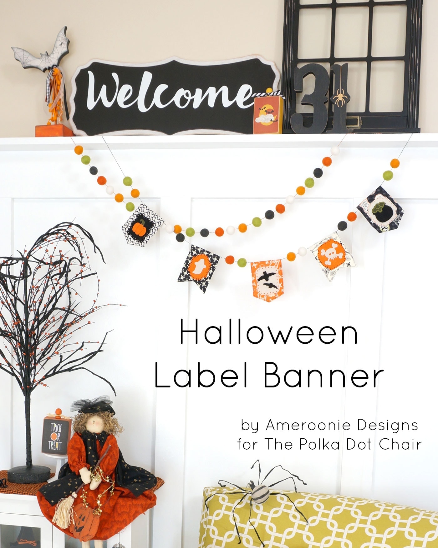 Fabric Halloween Banner Tutorial and Free Pattern