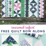 Seasonal Safari Quilt Pattern - offered as a free quilt along this Fall from the polkadotchair.com blog! #quiltalong #freequiltpatterns #rowquilt #quiltingtutorials #quilts #safariparty #rileyblake #melissamortenson #polkadotchair #howtoquilt #learntoquilt