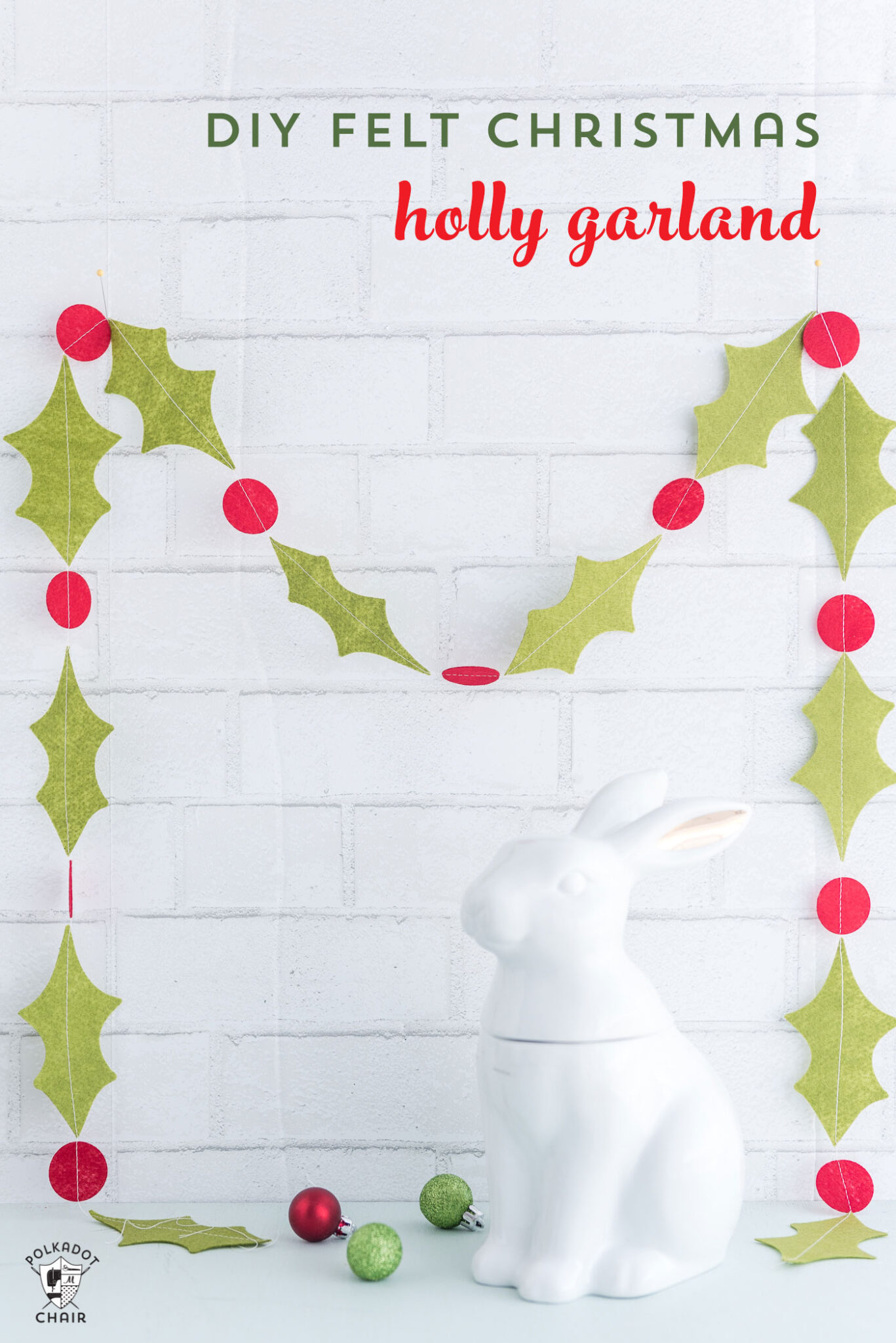 How to Make a Simple Holly Berry Felt Christmas Garland; a Cricut Project