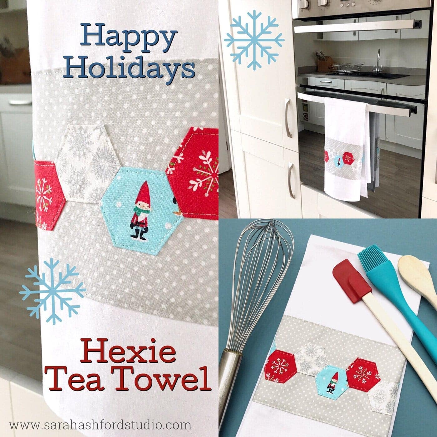 Hexie Christmas Tea Towel Tutorial