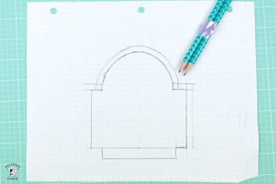 outline of purse pattern on graph paper