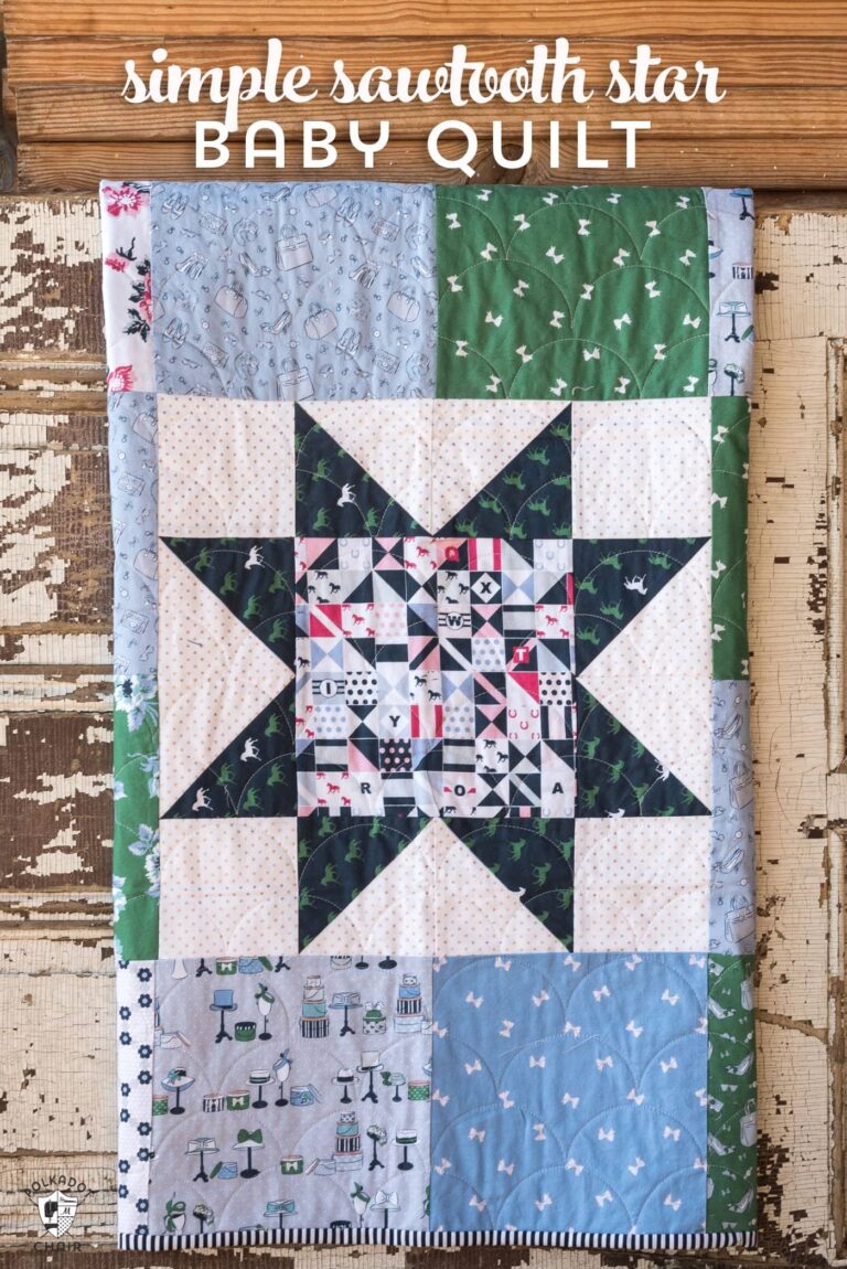 Simple Sawtooth Star Baby Quilt