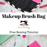 Free Make Up Brush Roll Sewing Tutorial by Sweet Red Poppy. Learn how to sew a make up brush roll case, could also be used for a jewelry roll. Great gift for travelers