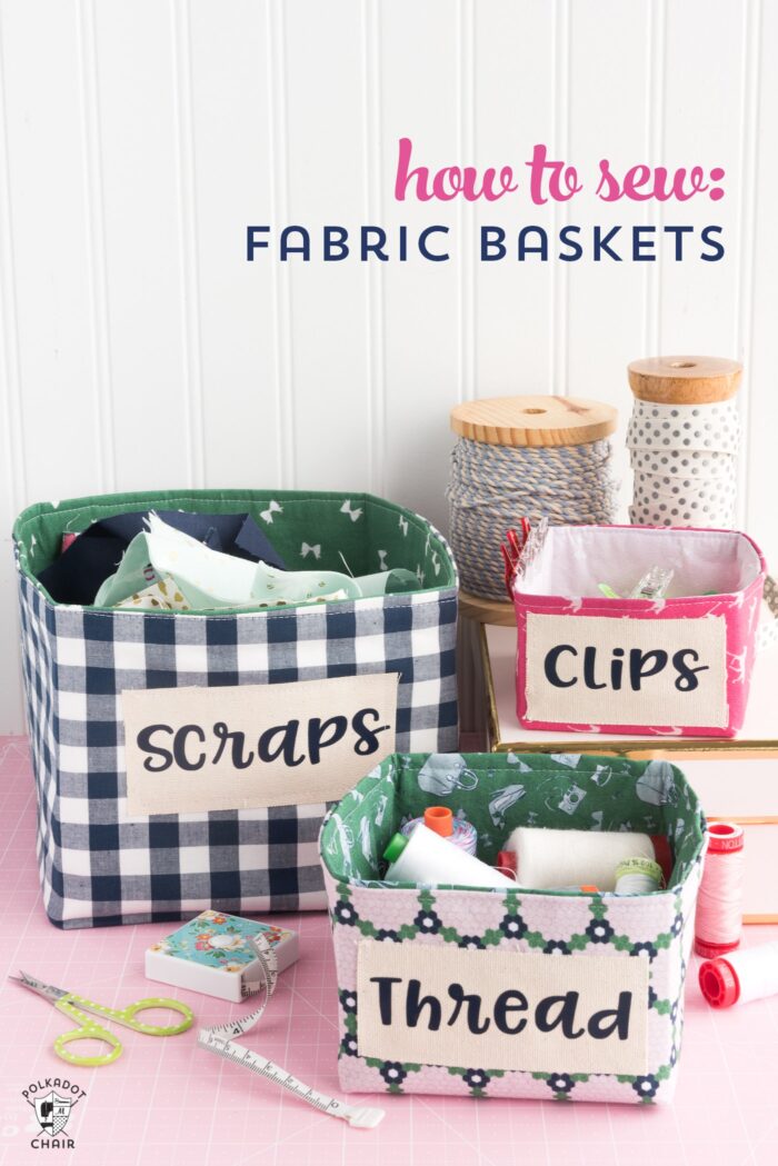 Free Sewing Pattern for Fabric Baskets designed to work with the Cricut Maker. Fabric Basket Sewing Pattern that is easy to make and great for a beginning seamstress. #CricutMade #CricutMaker #CricutProject #FabricBasket #SewingPattern #freesewingpattern #fabricbasketDIY