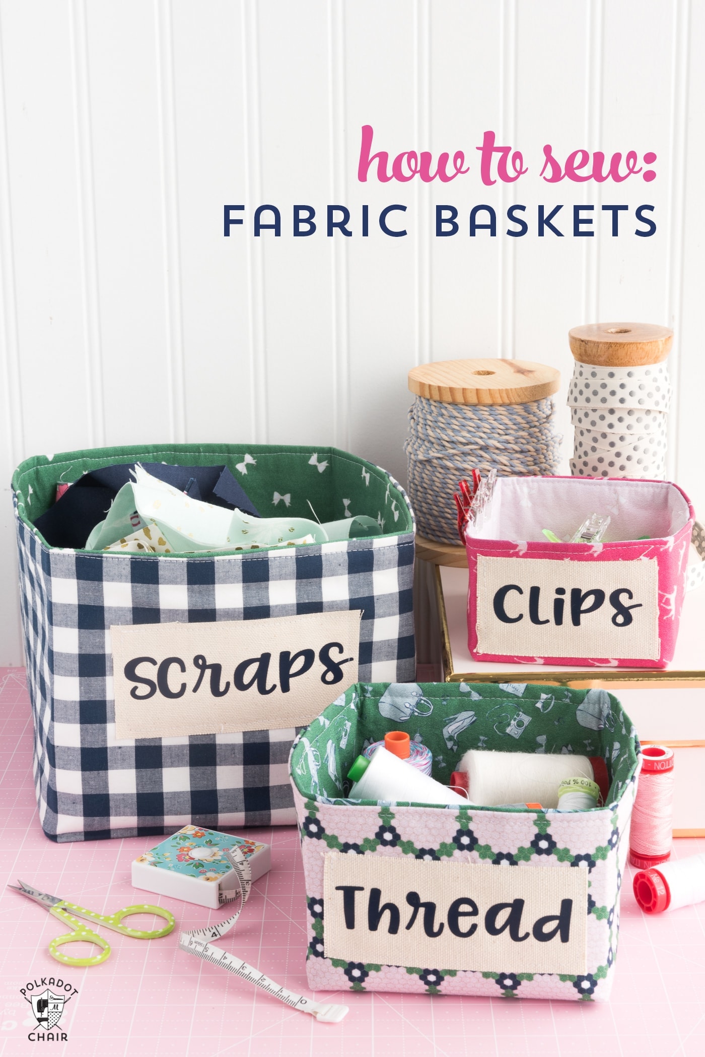 Nesting Trinket Baskets  Digital PDF Sewing Pattern – Polka Dot Chair  Patterns by Melissa Mortenson