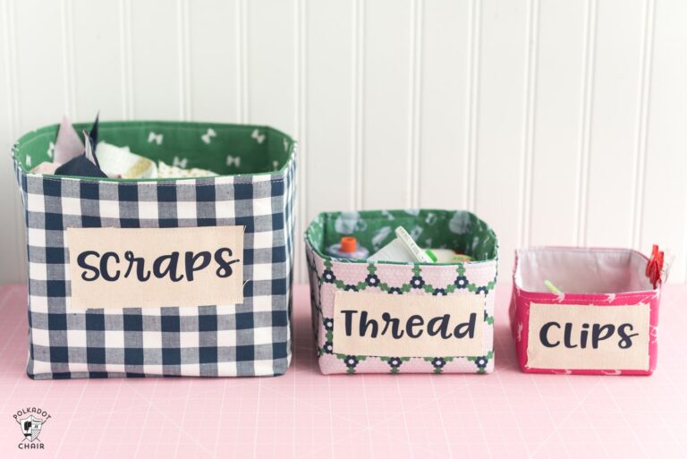 Fabric Basket Sewing Pattern for the Cricut Maker - The Polka Dot Chair