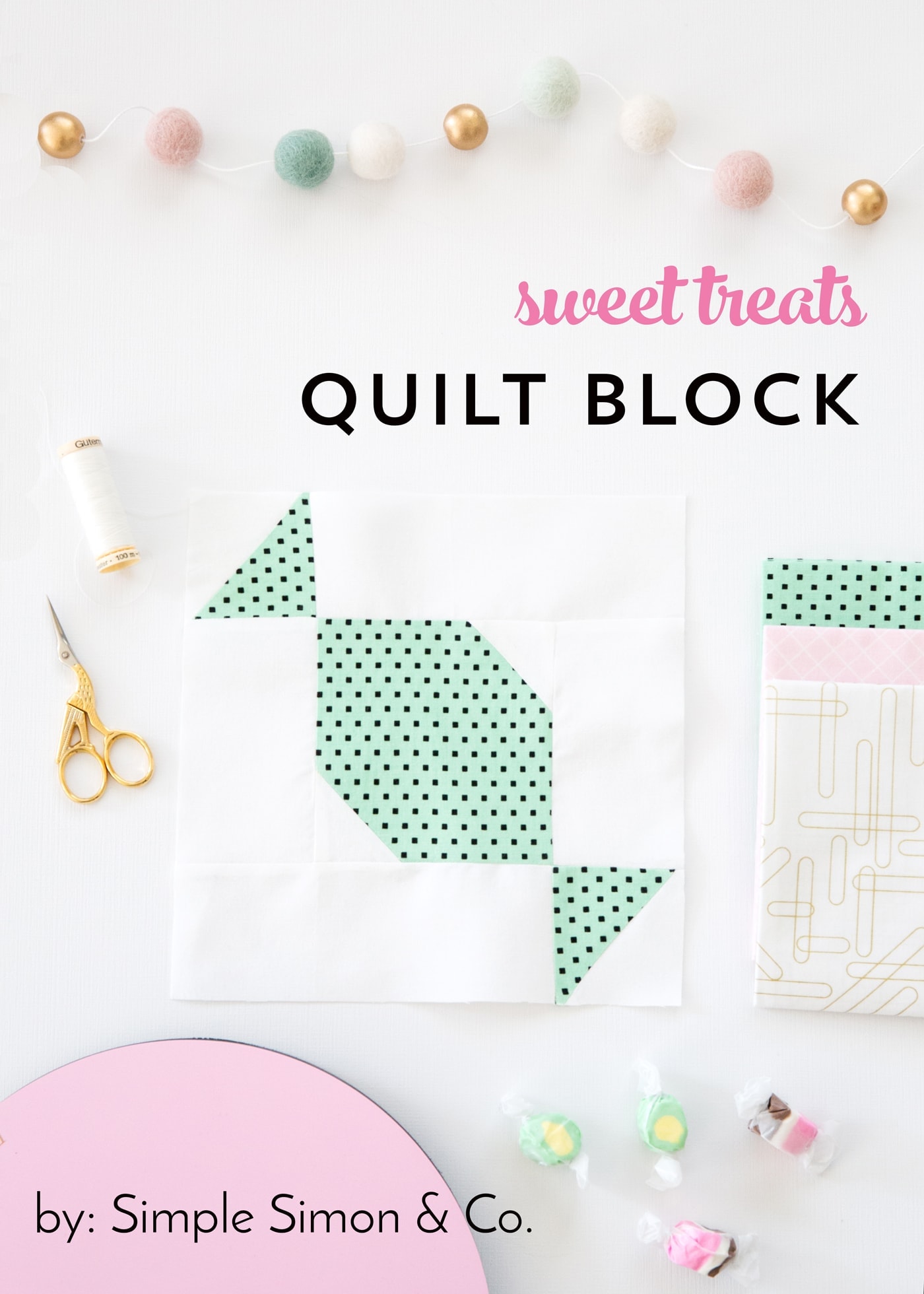 A free quilt block tutorial for a Sweet Treats Quilt Block - would make such a fun Christmas quilt. #quiltblock #quilts #quiltblocktutorial #freequiltpatterns
