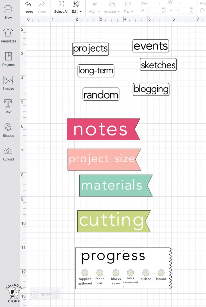 How to make a sewing and quilting planner, including how to make planner stickers using a Cricut print and cut feature. DIY Planner ideas! #projectplanner #diyplanner #diyplannerstickers #quiltplanner #diyquiltplanner #cricutmade